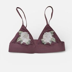 Victoria’s Secret PINK white floral embroidered triangle bralette